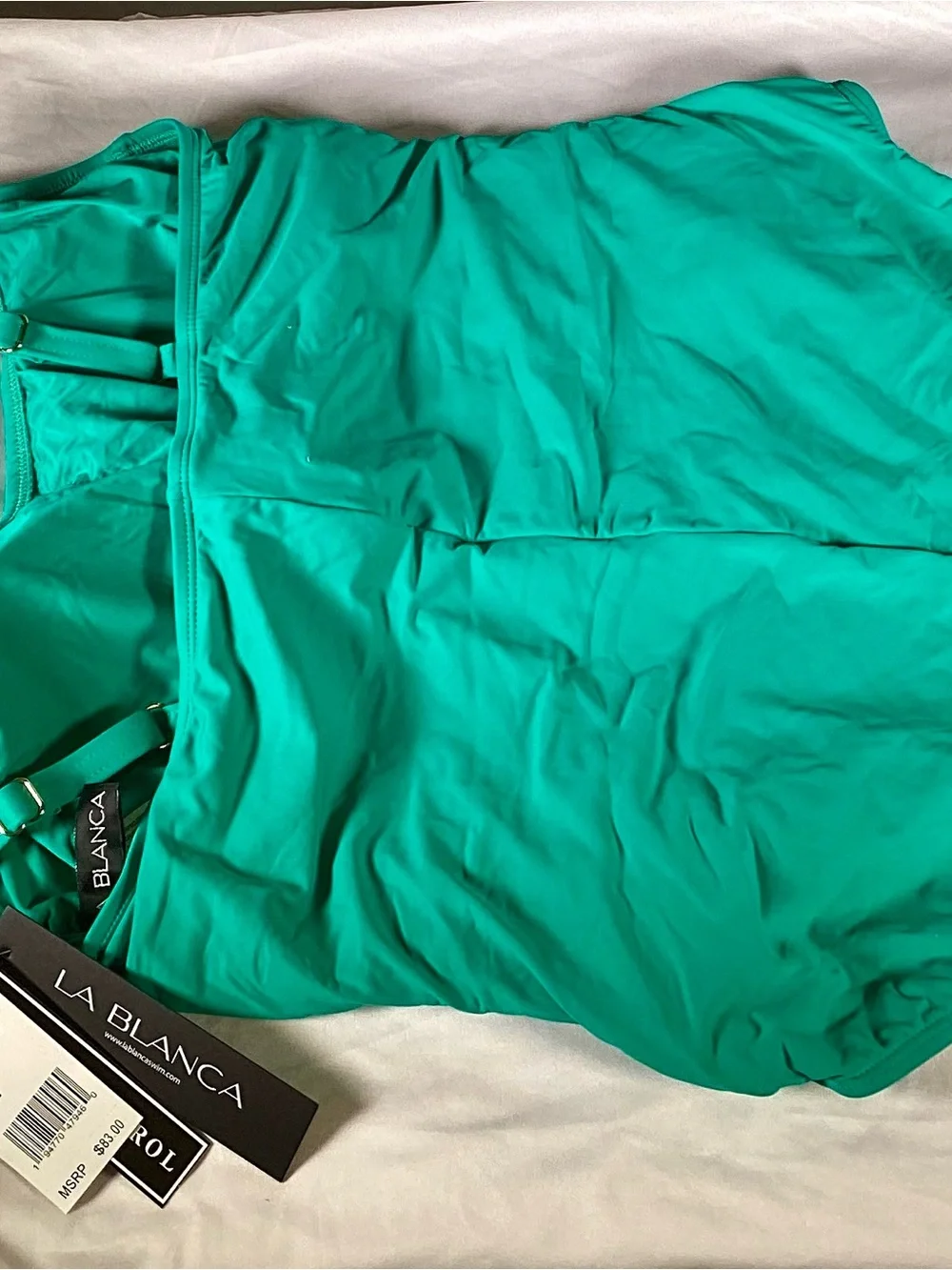 La Blanca Teal Green Ruched Women’s One-Piece Swimsuit